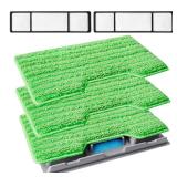 KEEPOW Reusable Mop Pads Refills, Mop Replacement Pads Compatible with Shark Vac Mop VM252 VM200 VC205 VM250 /QM250 VM190 VM200P12, Hardwood Floor Mop Pad with Upgraded Dirt Chamber (1+2+3 Pads)