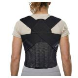 Full Back Posture Corrector for Women & Men â Pull-Back System Posture Brace â Wide Soft Straps, Breathable Mesh, Adjustable Support for Slouching, Rounded Shoulders & Upper Spine Pain Relie