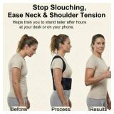 Full Back Posture Corrector for Women & Men â Pull-Back System Posture Brace â Wide Soft Straps, Breathable Mesh, Adjustable Support for Slouching, Rounded Shoulders & Upper Spine Pain Relie