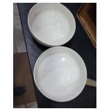 MALACASA Serving Bowls, 114 OZ(10) Extra Large Salad Bowls Set of 2, Porcelain White Serving Bowls for Salad, Soup, Pasta and Dinner, Large Ceramic Bowl Set for Entertaining, Series REGULAR