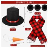 Haysandy 14 Pcs Snowman Christmas Costume Kit for Adult Snowman Hat Carrot Nose Plaid Scarf White 5 Layers Tutu Skirt MISSING ONE HAT