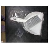 Mini Handheld Broom and Dustpan Set Small Cleaning Set with 7 Wide Dustpan Opening, Compact & Cute Design, Hand Brush Bristles for Hair/Debris, Ideal for Pet, Sofa, Kitchen (White & Puff Gray)