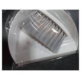 Mini Handheld Broom and Dustpan Set Small Cleaning Set with 7 Wide Dustpan Opening, Compact & Cute Design, Hand Brush Bristles for Hair/Debris, Ideal for Pet, Sofa, Kitchen (White & Puff Gray)