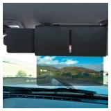 Veharvim Polarized Sun Visor Extender for Car with Zipper Slider, UV400 Car Sun Visor Extension with PC Lens and Side Sunshade,Anti-Glare for Safe Driving,UV-Filtering/Protection(Passenger Side