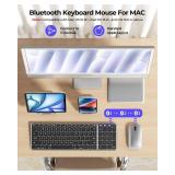seenda Bluetooth Keyboard and Mouse Combo for Mac, SKM64-2 Rechargeable Slim Wireless Keyboard Mouse Compact, 3 Multi-Device Connection, Compatible for Mac, MacBook Pro/Air, iPad, iPhone, Black Silver