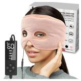 Moist Heat Sinus Pressure Relief Mask with 3 Heat Settings, Extra Large Face Heating Pad for Eyes, Sinusitis, Hormone Migraine, Tension Headache Relief