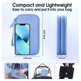 Travel essentials Electronic Cable Organizer Pouch Accessories Carry Case Portable Waterproof Double Layers multifunctional Storage Bag for Cord, Charger, Earphone, Sky Blue, M