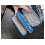 Travel essentials Electronic Cable Organizer Pouch Accessories Carry Case Portable Waterproof Double Layers multifunctional Storage Bag for Cord, Charger, Earphone, Sky Blue, M