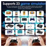 2025New Retro Game Console,40000+Games and 23 Emulators, with Dual 2.4G Wireless Controllers, Plug and Play 4K HD HDMI TV Game Stick White