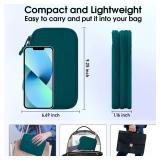 Travel essentials Electronic Cable Organizer Pouch Accessories Carry Case Portable Waterproof Double Layers multifunctional Storage Bag for Cord, Charger, Earphone, Dark Green, M