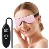 Heated Eye Mask Warm Compress for Dry Eyes, USB Electric Heating Pad for Stye & Chalazion Eye Treatment, Eye Sleep Mask for Dark Circles and Puffiness Relief (Pink)
