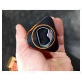 Orange Ninja Mini Knife Sharpener - Coarse & Fine Blade Sharpener, Sharpening System- Knife Sharpeners for Kitchen Knives, Pocket Kitchen Knives Sharpeners with Bottle Opener & Fridge Attachment