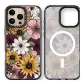 Rosarnnah Magnetic for iPhone 16 Pro Max Magsafe Case Cute - Durable Shockproof 6.6 ft Drop Impact Phone Case - Black Funny Sunflower Design for iPhone 16 Pro Max 6.9