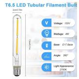 RUB0B0SHOP (4 Pack) T6.5 4W LED Tube Light Bulbs for Exit Sign Light, Refrigerator, Freezer Light Bulb 120V 4W E17 Base