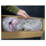 Plug-in 5 Lights Pink Crystal Hanging Pendant Light Acrylic Chandelier with Clear Cord & On/Off Switch H19 D19.7 for Kitchen Island Girls