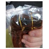 Sew In Real Human Hair Extensions, 18 Inch 100G Weft, Dark Brown Balayage Auburn Brown Highlights, Hand Tied Weft Hair Bundles