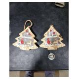 2pk Ceresa Inc Christmas Ornament - Hanging Ornament with Light - Santa Claus Wooden Pendant - Thanksgiving, Birthday, Housewarming, Baby Shower, New Year, Wedding, Christmas Decor