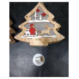 2pk Ceresa Inc Christmas Ornament - Hanging Ornament with Light - Santa Claus Wooden Pendant - Thanksgiving, Birthday, Housewarming, Baby Shower, New Year, Wedding, Christmas Decor