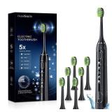 Sonic Electric Toothbrush for Adults: 42000 VPM Deep Cleaning for Travel & Sensitive Teeth Rechargeable Toothbrush with 6 Brush Heads, 5 Modes & 100 Days Battery, IPX7 Waterproof for Home Fami