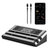 Wireless Smart Meat Thermometer with Dual-Sensor Probe, 500FT Remote Monitoring, Dedicated App, Real-Time Ambient and Food Temperature Tracking for Precise Cooking Control