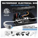 Flemoon Large Outdoor Electrical Box (12.5 x 8.5 x 5 inch), IP54 Waterproof Extension Cord Cover Weatherproof, Protect Outlet, Plug, Socket, Timer, Power Strip, Holiday Light Decoration, Black.