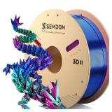 PLA Filament 1.75mm, Tri-Colors Gradient Rainbow Silk PLA Filament ±0.02mm - Metal 3D Printer Filament for Ender 3 V2, 3D Printer, Lithophane,1KG Spool(2.2lbs), Red/Blue/Green