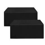 HolidayIdeas Fitted Black Tableclothes - 96 x 30 Inch - 2 Pack Rectangle Tablecloths for 8 Foot Tables, Polyester Fabric Table Covers for Parties, Trade Show, Birthday