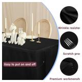 HolidayIdeas Fitted Black Tableclothes - 96 x 30 Inch - 2 Pack Rectangle Tablecloths for 8 Foot Tables, Polyester Fabric Table Covers for Parties, Trade Show, Birthday
