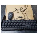 Keyboard and Mouse Gaming LED Wired Combo with Emitting Character Keyboard 4800DPI 2 Side Button USB Mouse Rainbow Backlit Mechanical Feeling Compatible with PC Raspberry Pi Mac Xbox one ps4