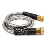 Cesun Metal Garden, Short Connector, Water Lead-in Hose Extension, Extremely Flexible, for Hose Reel/RV/Dehumidifier, Lightweight/Durable/Drinking Water Safe SS Female to Male, 5FT
