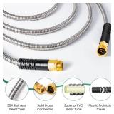 Cesun Metal Garden, Short Connector, Water Lead-in Hose Extension, Extremely Flexible, for Hose Reel/RV/Dehumidifier, Lightweight/Durable/Drinking Water Safe SS Female to Male, 5FT