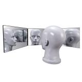 SELF FIND 3 Way Mirror for Hair Cutting, 360° Mirror for Haircuts for Men, Barber with Height Adjustable Telescoping Hooks for Makeup and Hair Styling