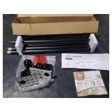 Curtain Rods No Drilling 32 to 58 in, USFOOK 5/8 Inch No Drill Curtain Rods for Windows with 3M Adhesive Brackets, Renter Friendly Curtains Pole with Black Round Finials