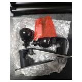 Curtain Rods No Drilling 32 to 58 in, USFOOK 5/8 Inch No Drill Curtain Rods for Windows with 3M Adhesive Brackets, Renter Friendly Curtains Pole with Black Round Finials