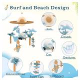 Gueiddi Surf Mobile for Crib Handmade Felt Nursery Decor Crib Mobile surf for Bassinet Baby Shower Newborn Baby Gift Beach Nursery Decor (Surf and Beach)