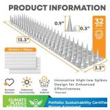 Petfolio 32 Pack Scat Mat - 13.3 x 3.3 Inch Cat Spike Mat With 1 Inch Spike Is A Perfect Pet Training Mat For Cat Repellent Indoor & Outdoor To Deter Cats, Dogs & Other Animals For All Seasons (Clear)