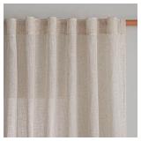 MYSKY HOME Natural Linen Sheer Curtains 63 Inch Length for Bedroom, Window Curtain Panels Light Filtering Privacy Drapes Set, Boho Farmhouse Style Texture Soft Touch, 50 x 63, Linen, 2 Panels