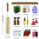ALINK 5-Pack Bottle Brush Cleaner - Extra Long Bamboo Handle Water Bottle Straw Cleaning Brush for Washing Narrow Neck Beer Wine Decanter, Sports Bottle, Thermos, Flask, Jug