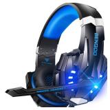 BENGOO G9000 Stereo Gaming Headset for PS4 PC Xbox One PS5 Controller, Noise Cancelling Over Ear Headphones with Mic, LED Light, 7.1 Surround Sound, Soft Memory Earmuffs for Nintendo Xbox Series X|S