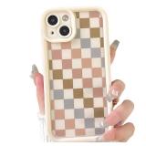 Lovmooful Compatible for iPhone 15 Plus Case Aesthetic Cute Checkerboard Lattice Plaid with Color Design for Girls Women Soft TPU Shockproof Protective Girly for iPhone 15 Plus Case-Color Multicolor