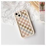 Lovmooful Compatible for iPhone 15 Plus Case Aesthetic Cute Checkerboard Lattice Plaid with Color Design for Girls Women Soft TPU Shockproof Protective Girly for iPhone 15 Plus Case-Color Multicolor