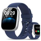 Smart Watch with Alexa Built-in, 1.83 HD Touchscreen Fitness Tracker with Bluetooth Calling, Fitness Watch with Heart Rate/Sleep Monitor/120+ Sports, IP68 Waterproof Smartwatch for Android iOS, Blue