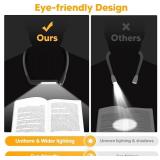 Neck Reading Light Book Lovers Gifts, Rechargeable 2000mAh 10-80Hrs Eye-friendly Wide Lamp Book Light, Birthday Christmas Stocking Stuffers for Men Women Readers, Camping Knitting Crochet Accessories