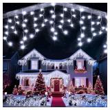 JDGJYDS 66 Ft Ice Lights for Outside, 640 LED Christmas Lights Outdoor Plug in, Christmas String Lights with 8 Modes & Timer for Holiday, Party, Wedding, House, Patio, Outdoor Decor(Cool White)