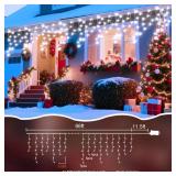 JDGJYDS 66 Ft Ice Lights for Outside, 640 LED Christmas Lights Outdoor Plug in, Christmas String Lights with 8 Modes & Timer for Holiday, Party, Wedding, House, Patio, Outdoor Decor(Cool White)