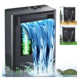 Turtle Tank Filter w/ U-V Light for Large 40-150 Gal Tank 4-Stage Flow Adjustable Low Water Level Internal Deodorization Green Clean Machine Killing Cloudy Saltwater Freshwater Aquarium Crystal Clear