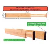 Durawe Company Adjustable Bamboo Drawer Dividers Organizers Expandable (12-16) Kitchen Drawer Organizer Spring Loaded for Kitchen, Dresser, Bathroom, Bedroom, Desk 6-pack Small