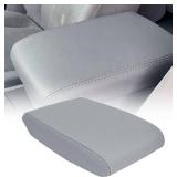 SecosAutoparts Leather Center Console Lid Armrest Cover Gray Compatible with 2008-2013 Toyota Highlander