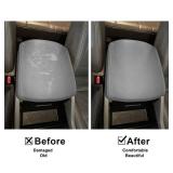 SecosAutoparts Leather Center Console Lid Armrest Cover Gray Compatible with 2008-2013 Toyota Highlander