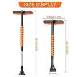 Showvigor Telescopic Snow Brush Ice Scraper Combo, 2-in-1 Adjustable Length 26-36in & 360Â° Pivoting Head for Car Truck SUV, Christmas Auto Gifts